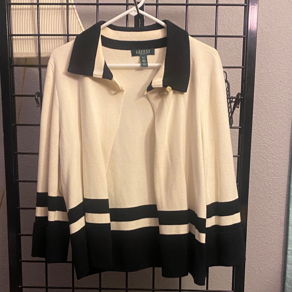 Ralph Lauren Black and Cream Cardigan